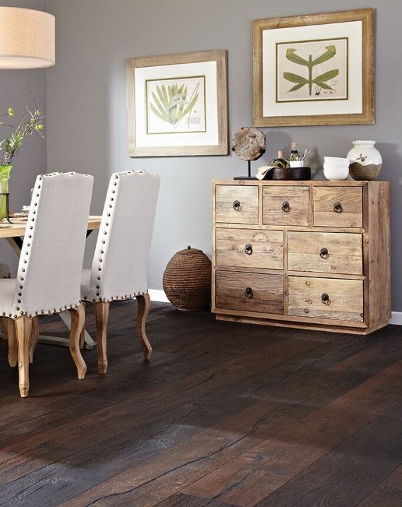 hardwood flooring in dining room